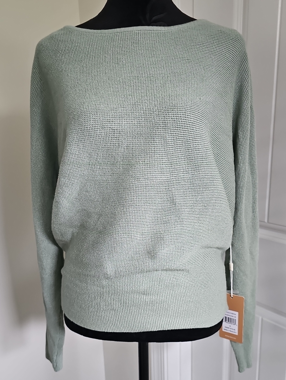 NWT Cyrus Light Sage Boatneck Knit Sweater, Size Small
